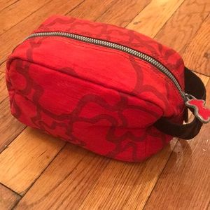 TOUS red nylon toiletry bag